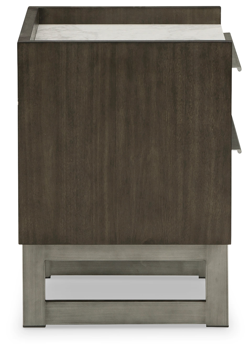 Arkenton Grayish Brown/White Two Drawer Nightstand- Viva Furn