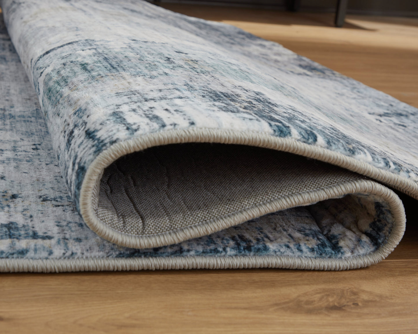 Arlenmont Blue/White/Brown Memory Foam Medium Rug- Viva Furn