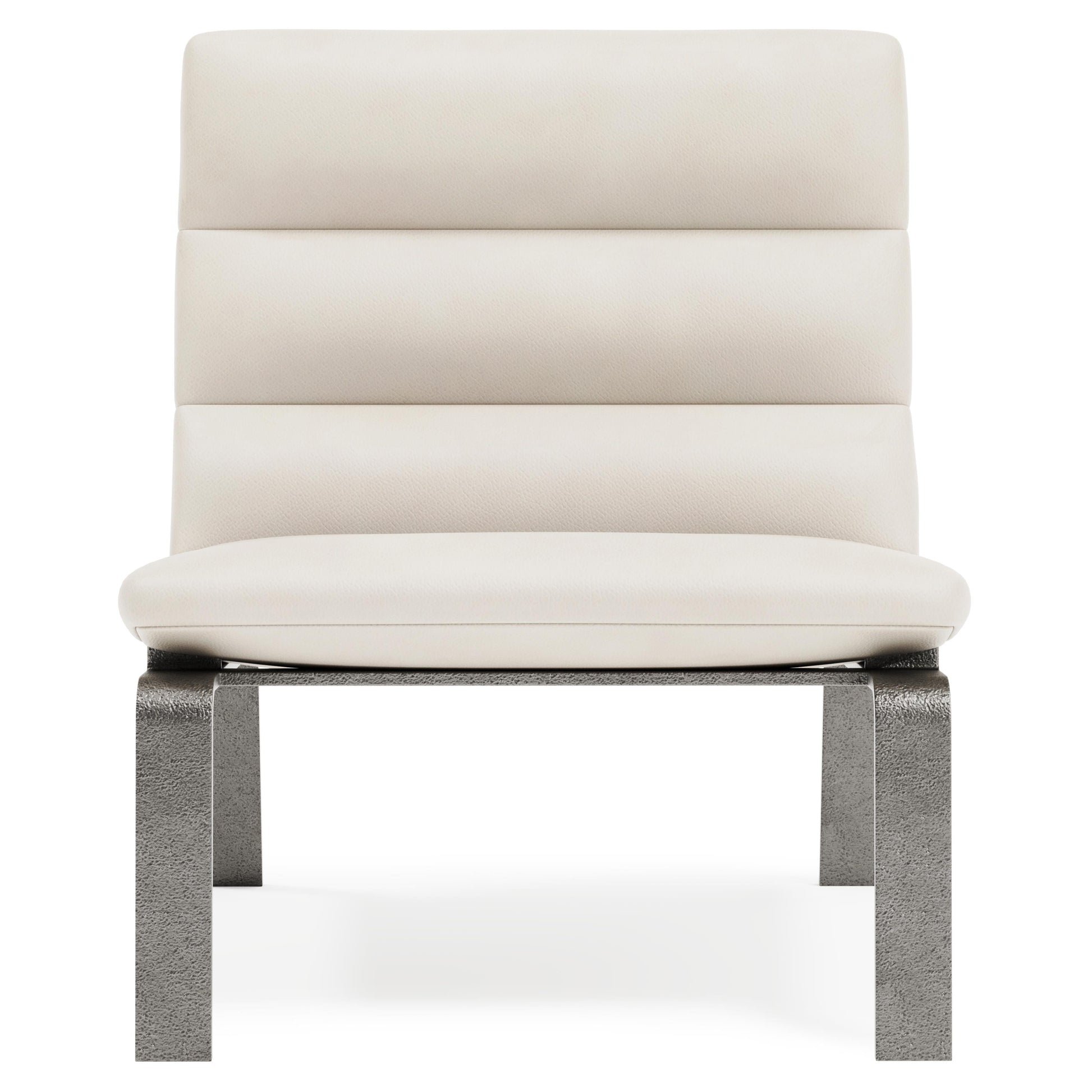 Arlo White/Cream Leather Chair - Ornate Home