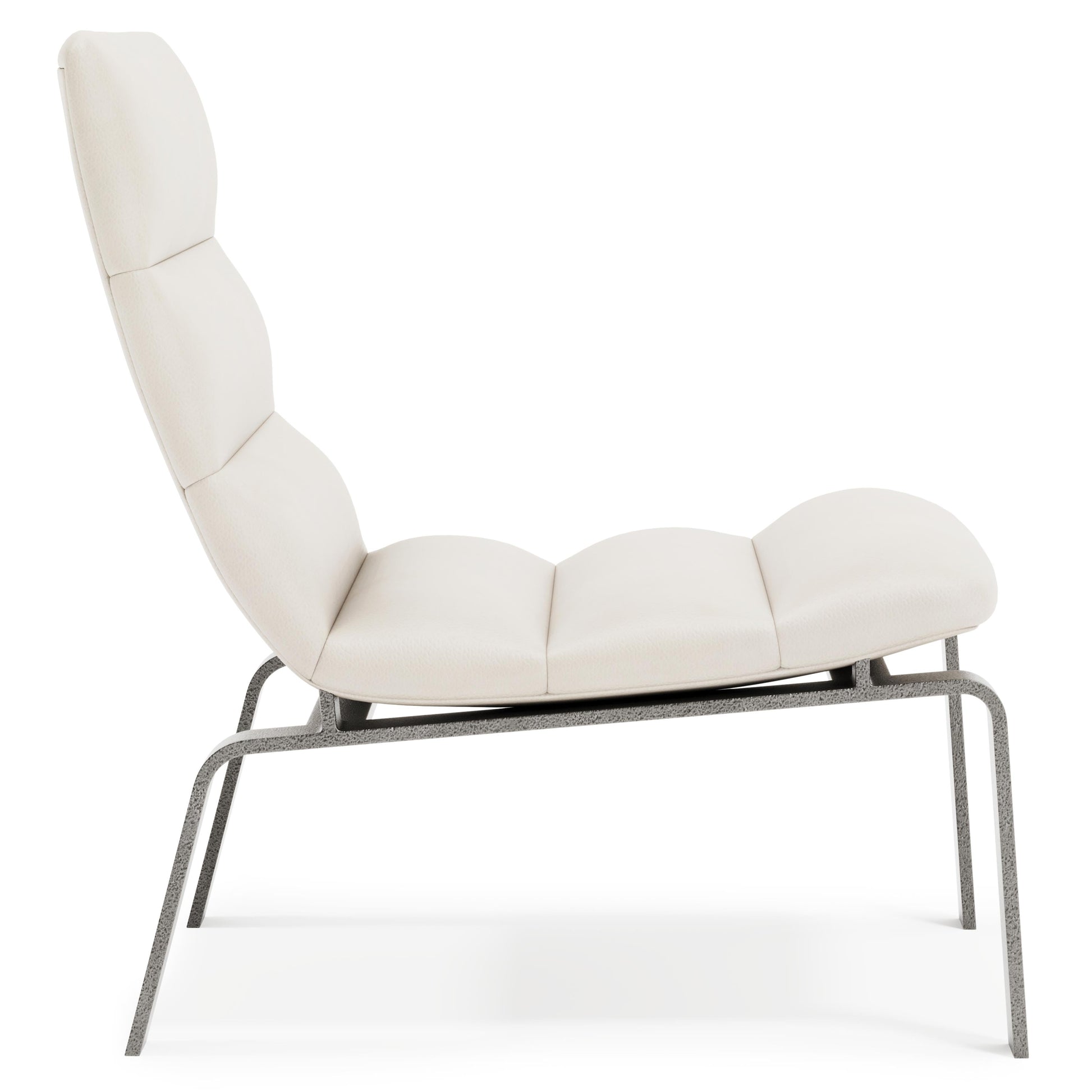 Arlo White/Cream Leather Chair - Ornate Home