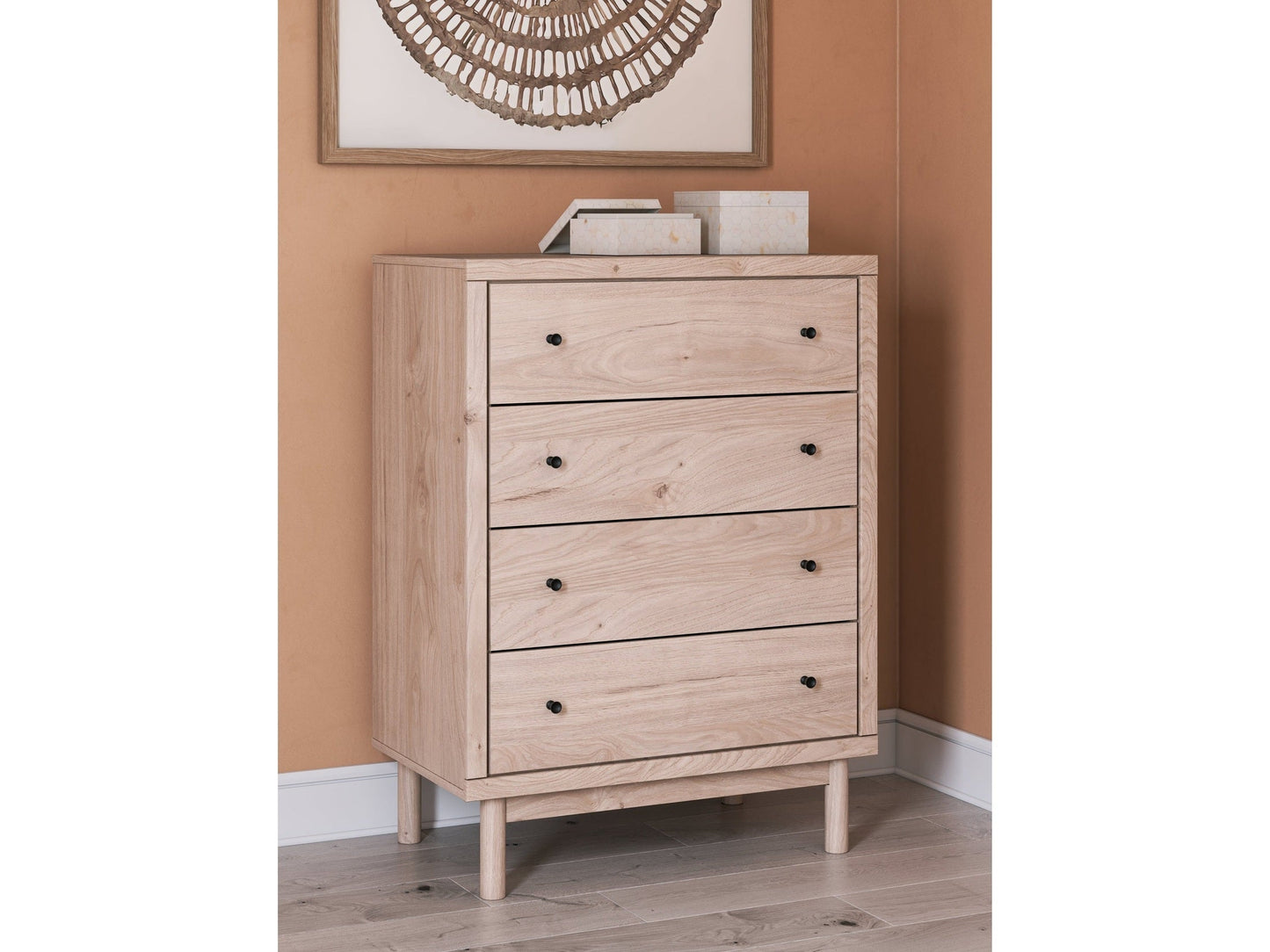 Arloster Tan Four Drawer Chest- Viva Furn