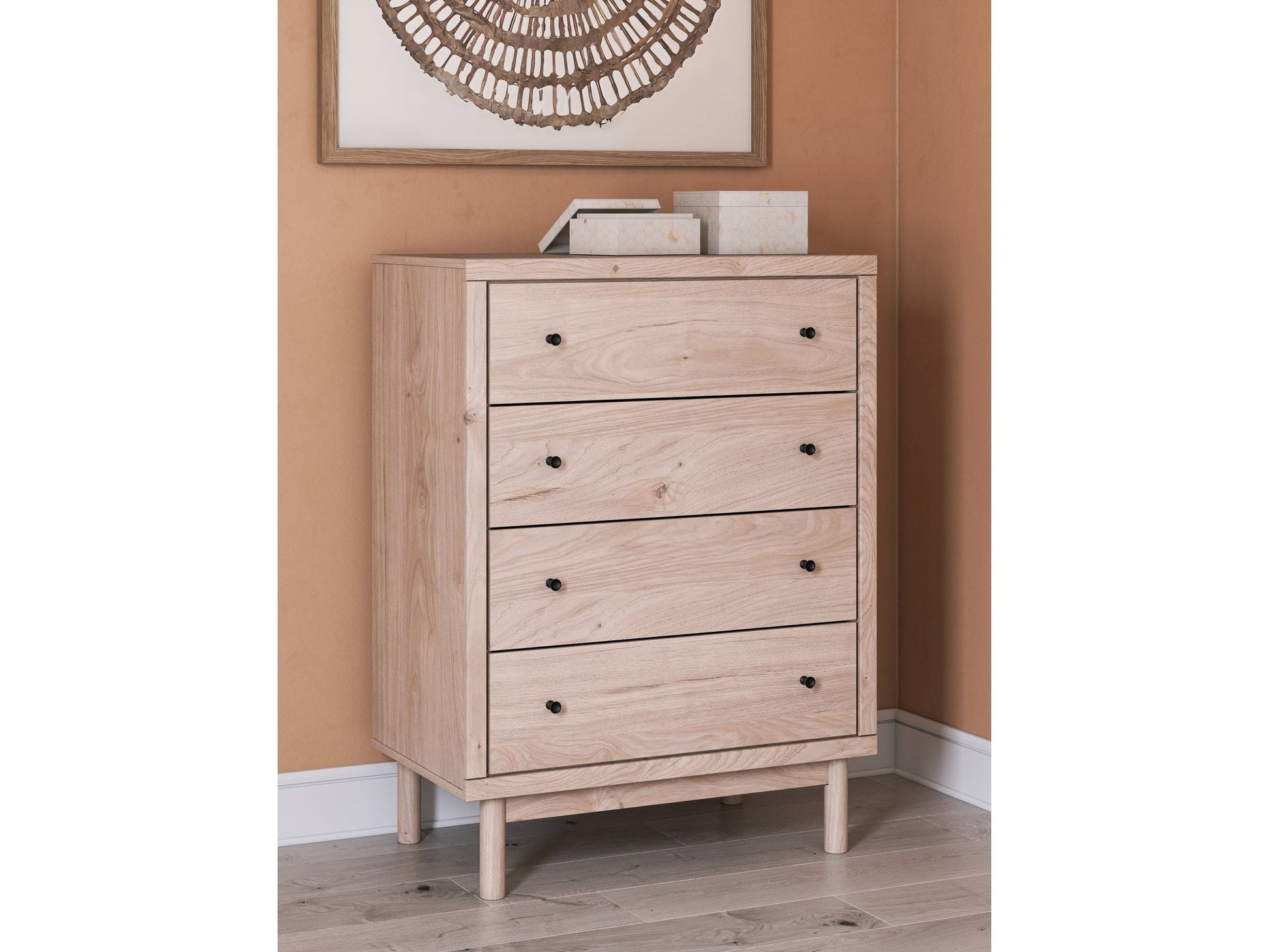 Arloster Tan Four Drawer Chest- Viva Furn