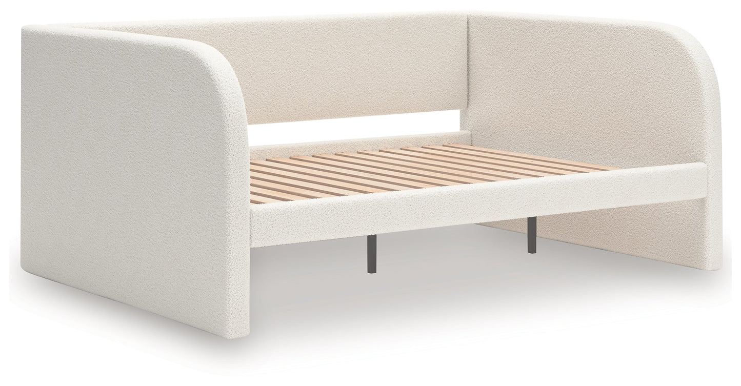 Arloster Tan/White Full Upholstered Day Bed- Viva Furn