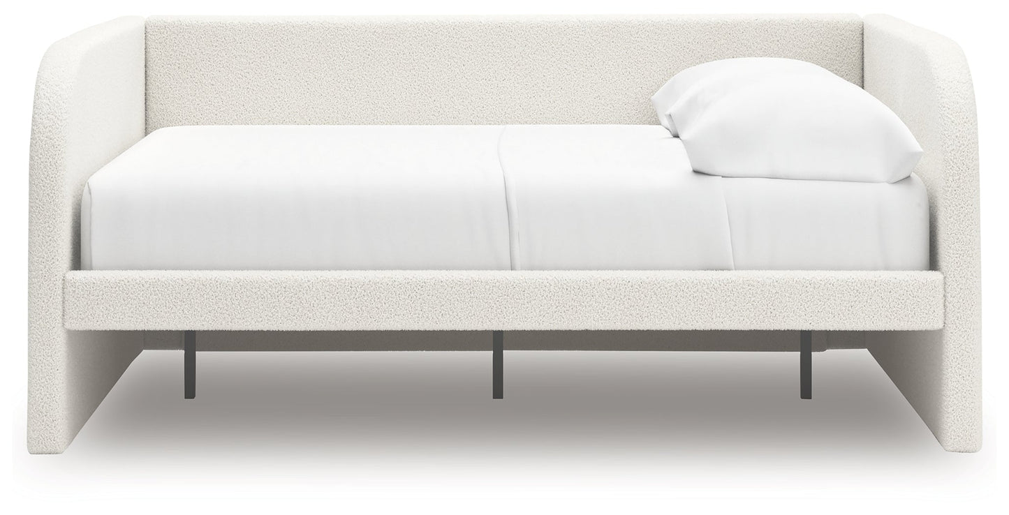 Arloster Tan/White Full Upholstered Day Bed- Viva Furn