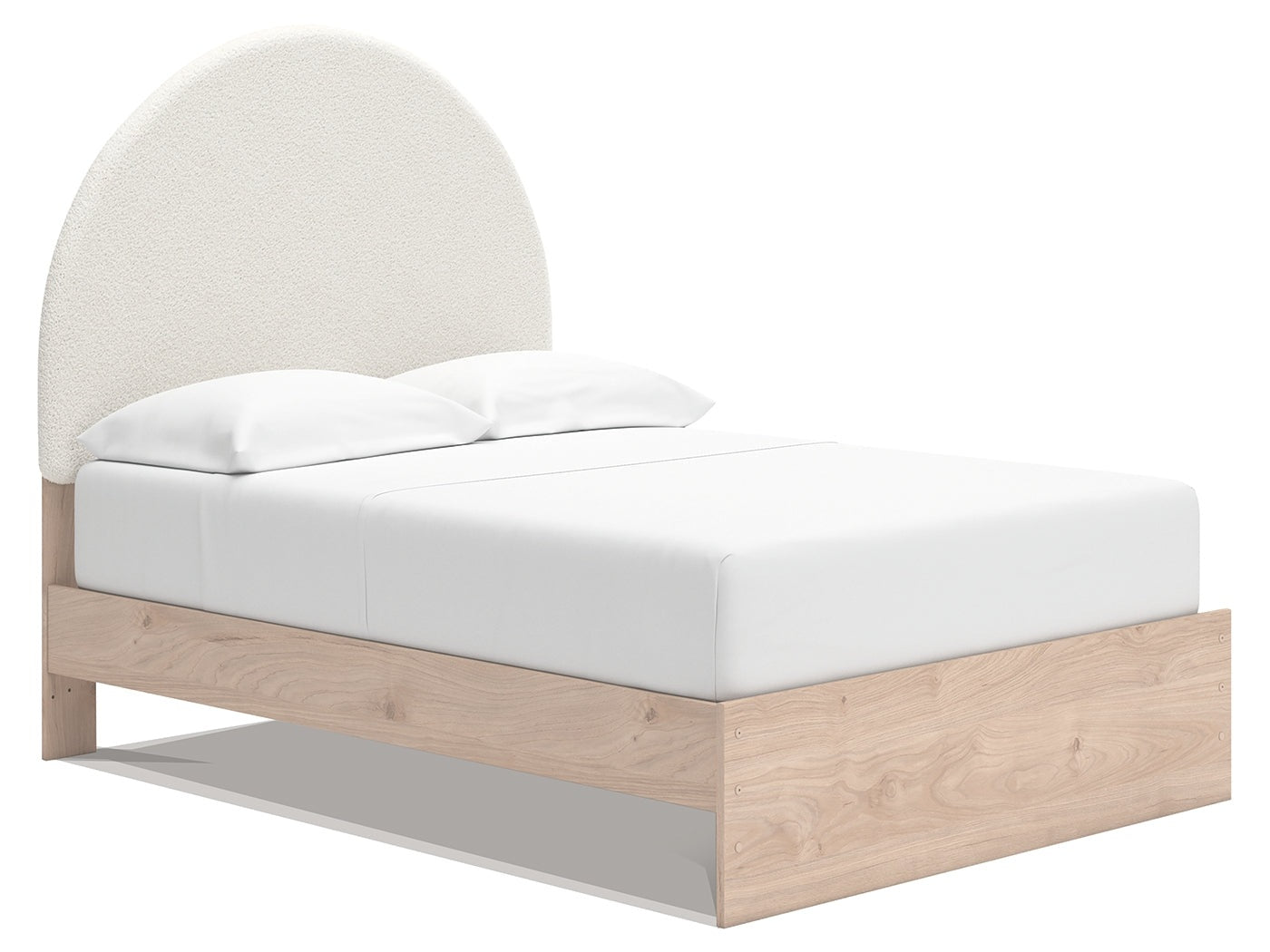 Arloster Tan/White Full Upholstered Panel Bed- Viva Furn