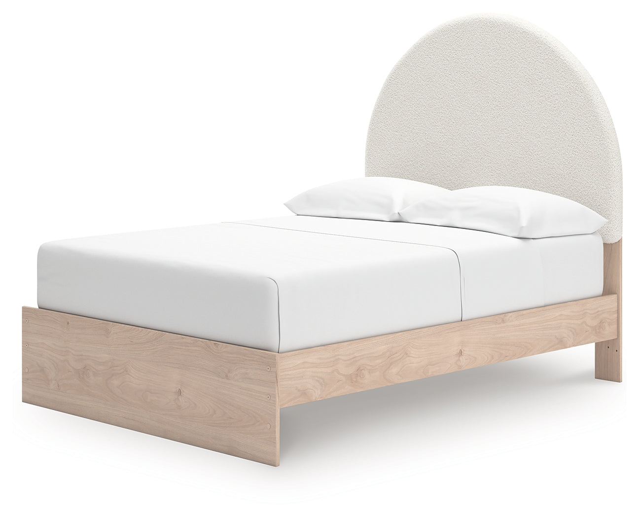 Arloster Tan/White Full Upholstered Panel Bed- Viva Furn