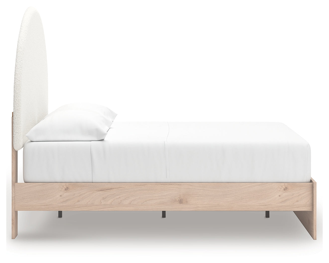 Arloster Tan/White Full Upholstered Panel Bed- Viva Furn
