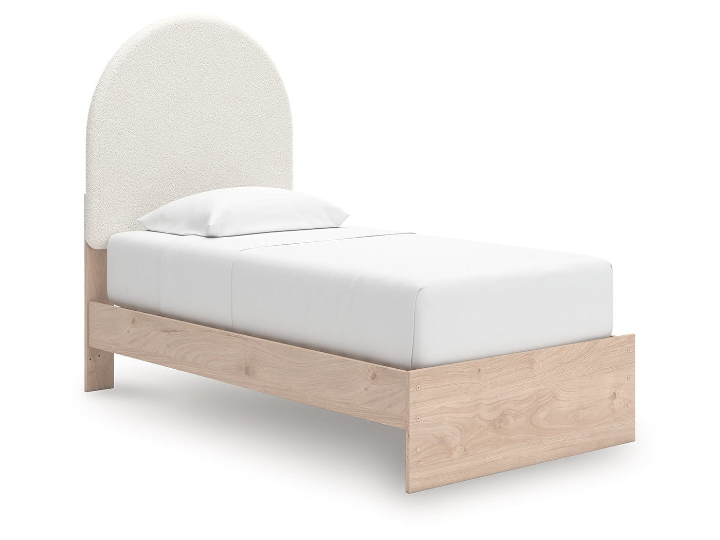 Arloster Tan/White Twin Upholstered Panel Bed- Viva Furn