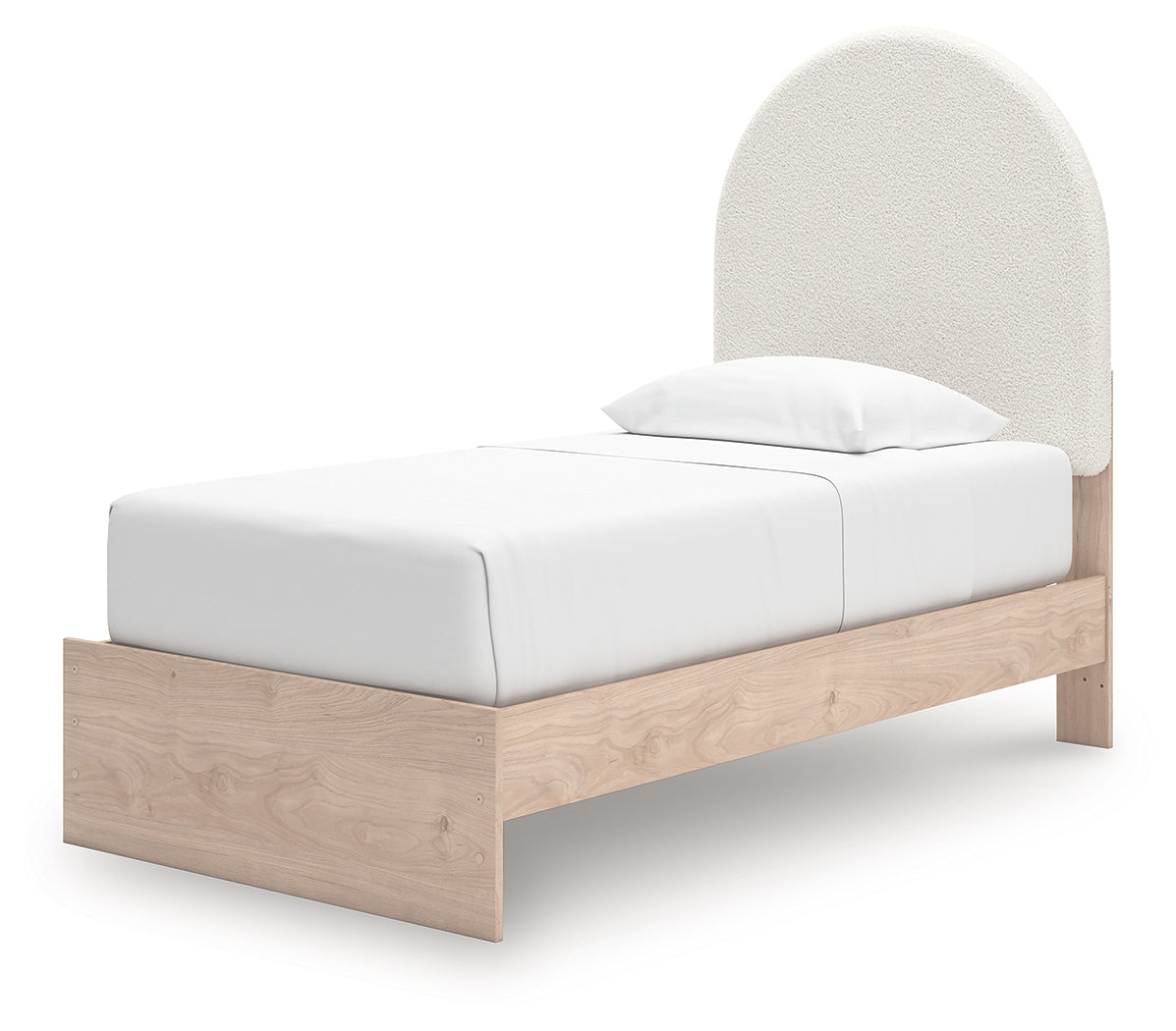 Arloster Tan/White Twin Upholstered Panel Bed- Viva Furn