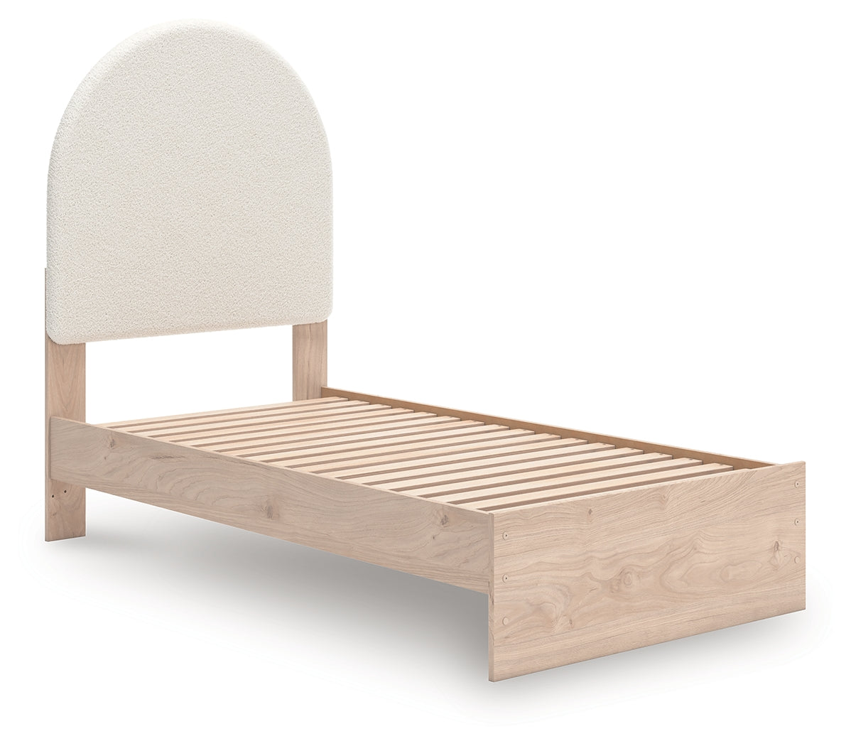 Arloster Tan/White Twin Upholstered Panel Bed- Viva Furn