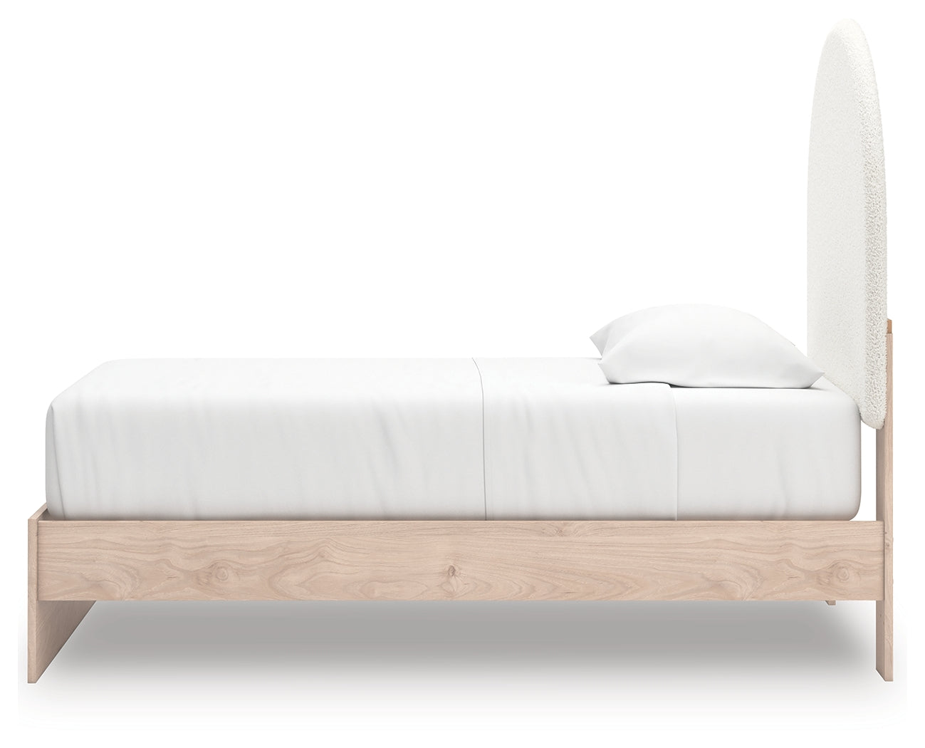 Arloster Tan/White Twin Upholstered Panel Bed- Viva Furn