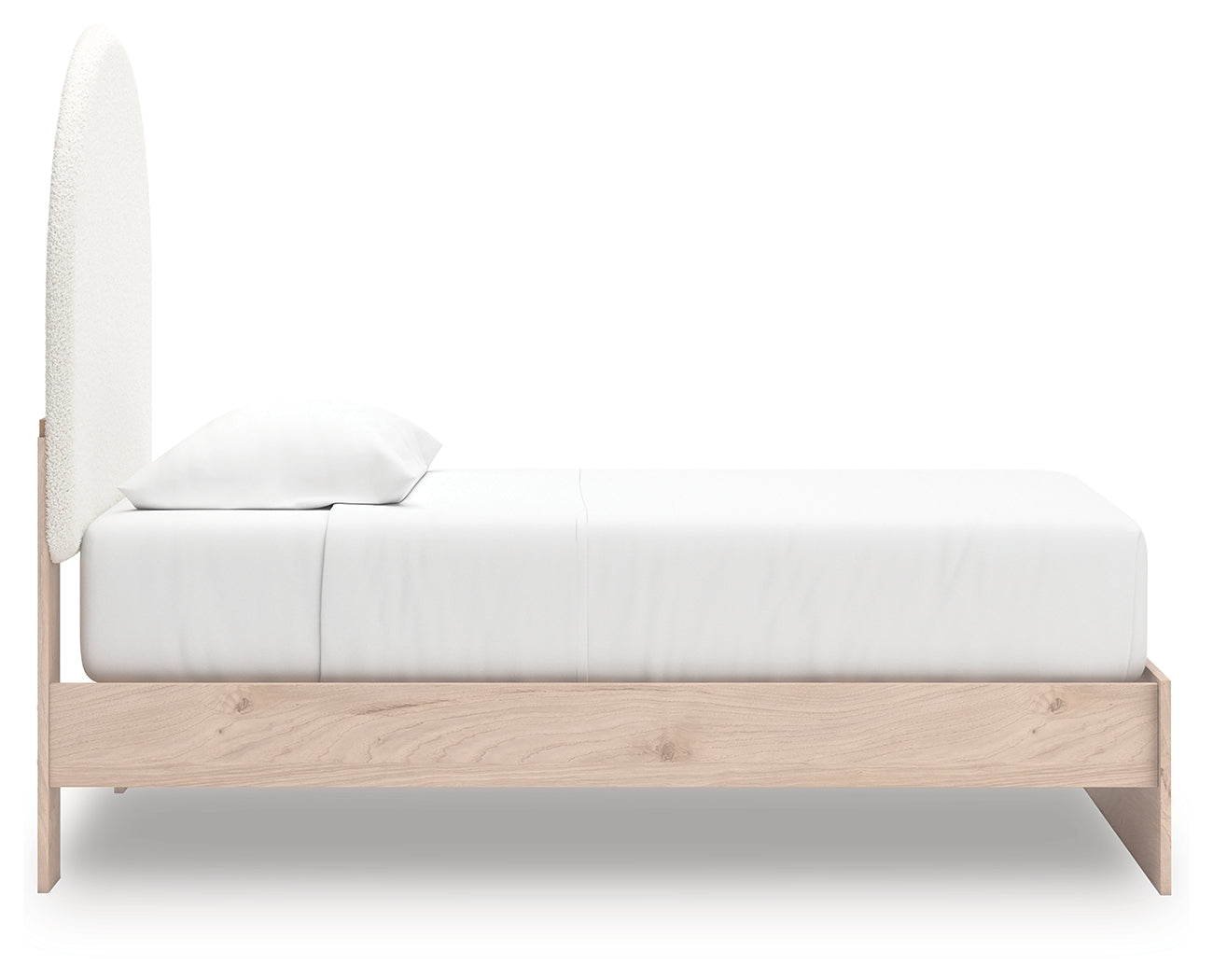 Arloster Tan/White Twin Upholstered Panel Bed- Viva Furn