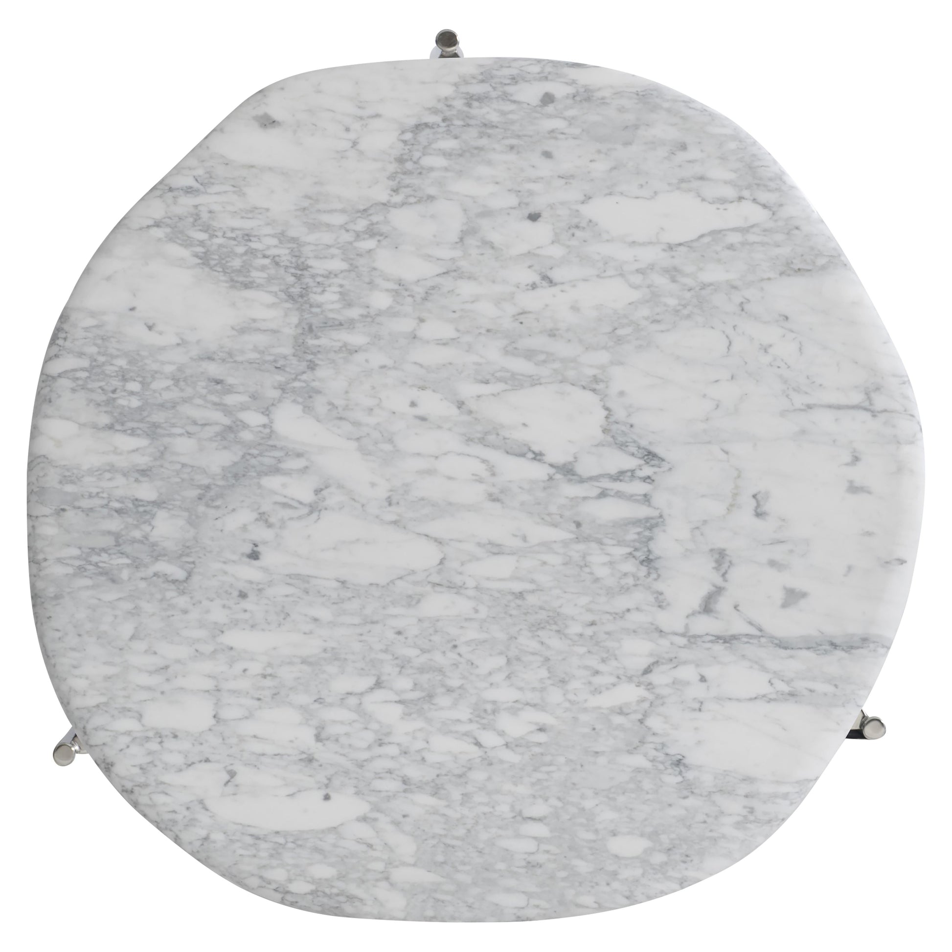 Arris Arabescato Marble/Polished Stainless Steel Cocktail Table - Ornate Home