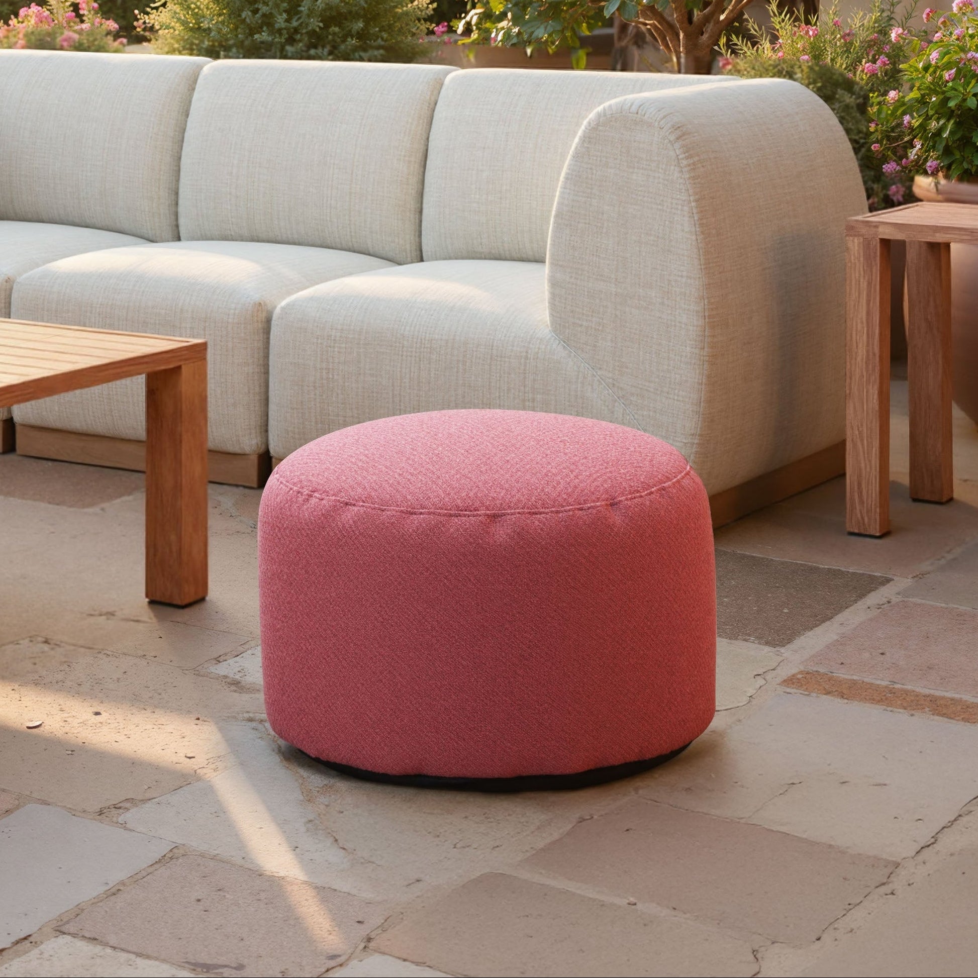 Aruz Red Outdoor Ottoman - Ornate Home
