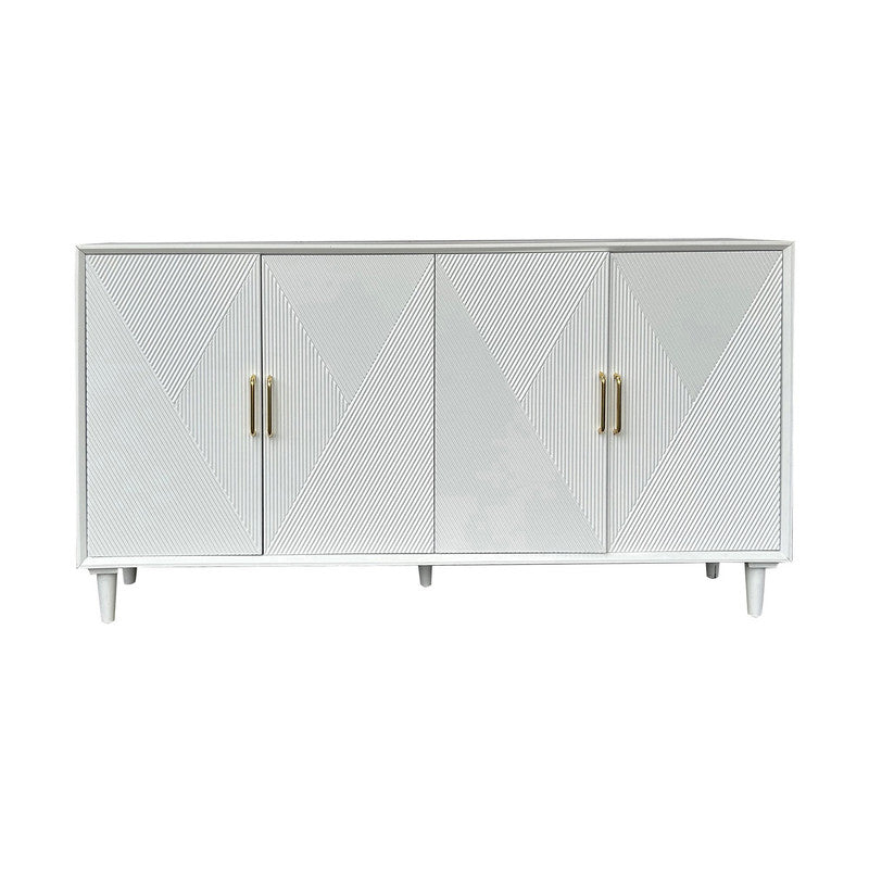 Arvada White Four-Door Sideboard- - Ornate Home