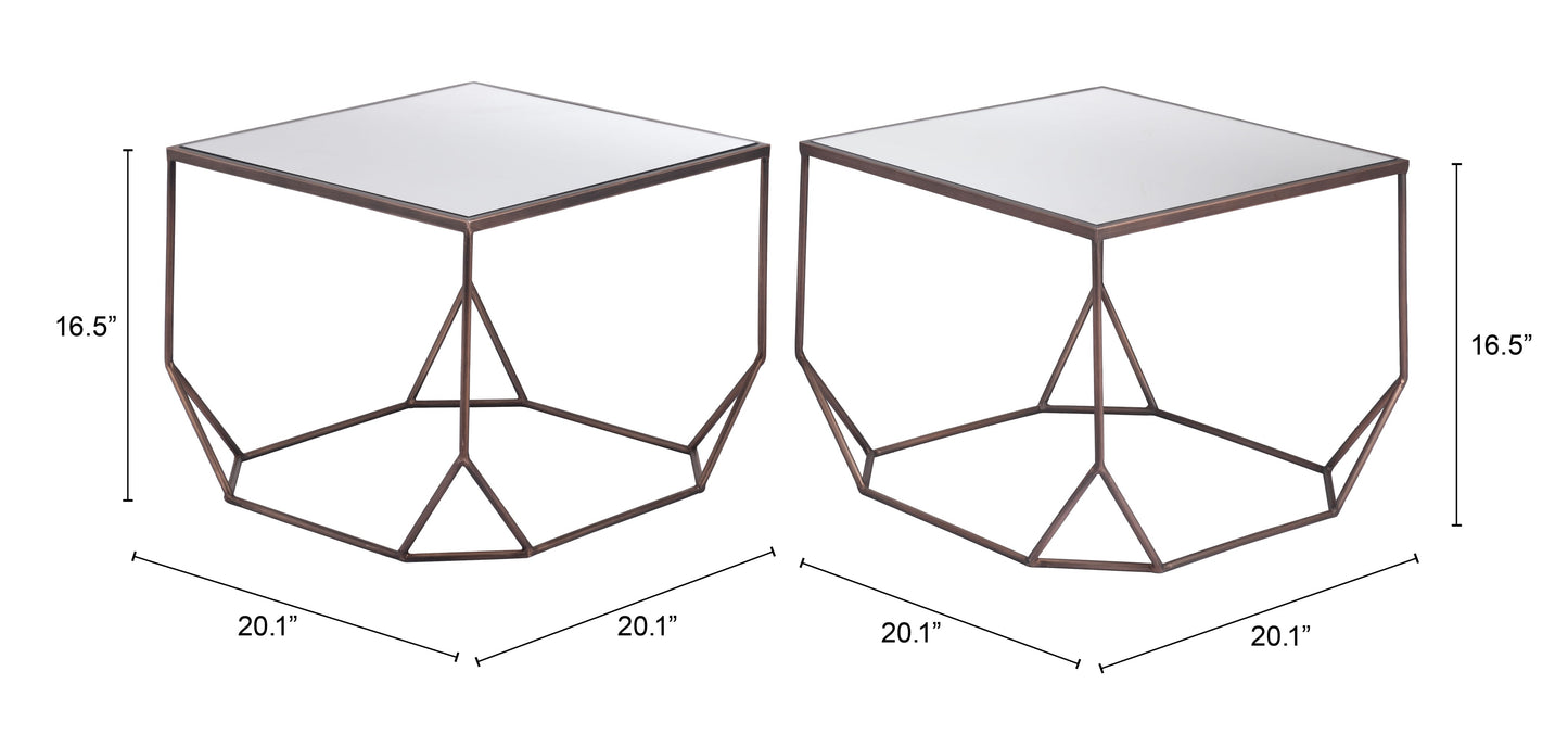 Arzon Bronze Coffee Table Set (2-Piece) - Ornate Home