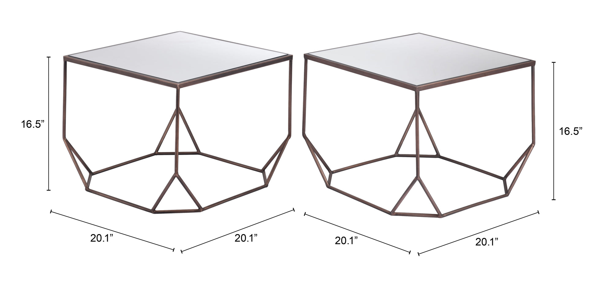 Arzon Bronze Coffee Table Set (2-Piece) - Ornate Home