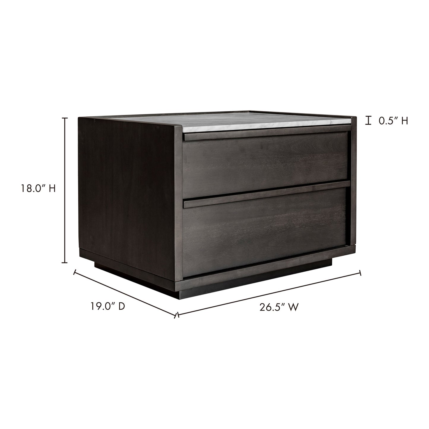 Ashcroft Dark Grey Nightstand - Ornate Home