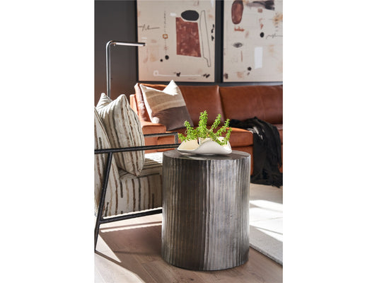 Asher Graphite Round End Table - Ornate Home