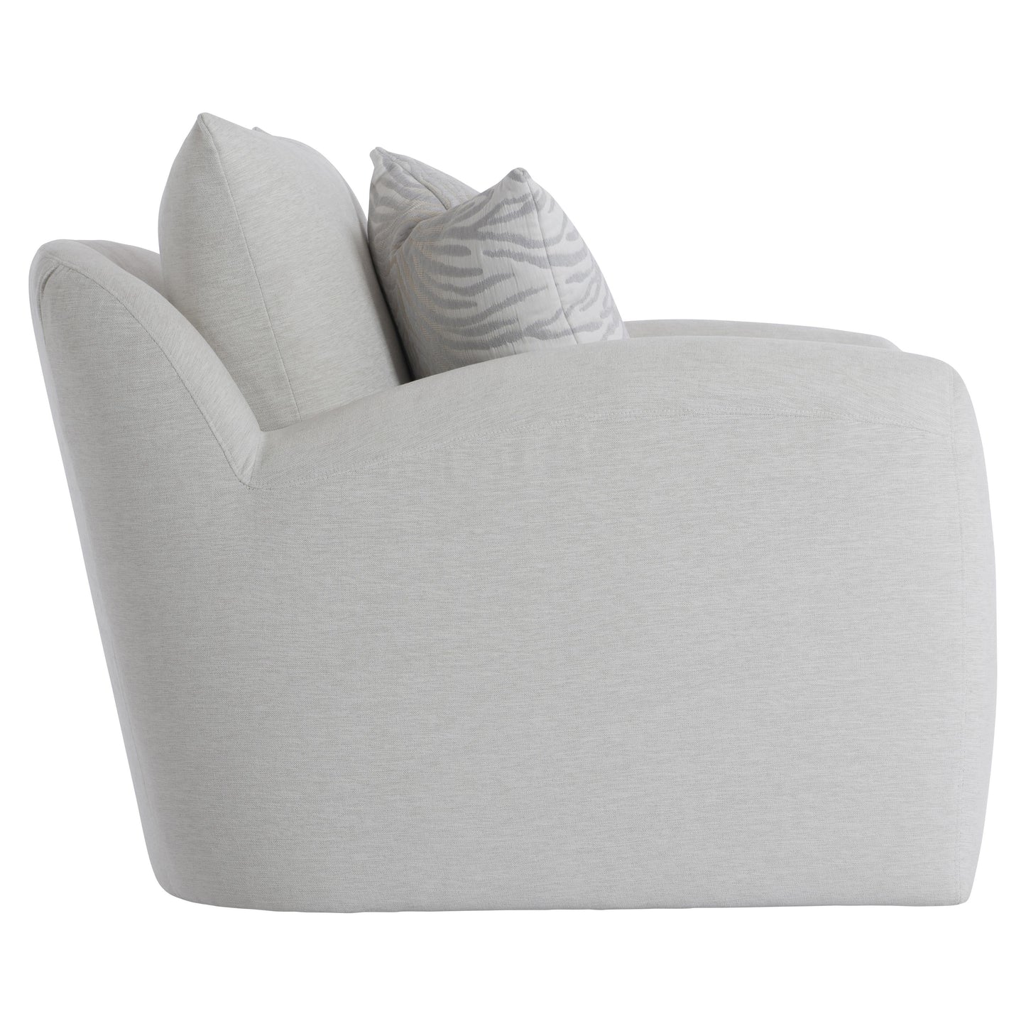 Asher White/Cream Fabric Swivel Chair - Ornate Home