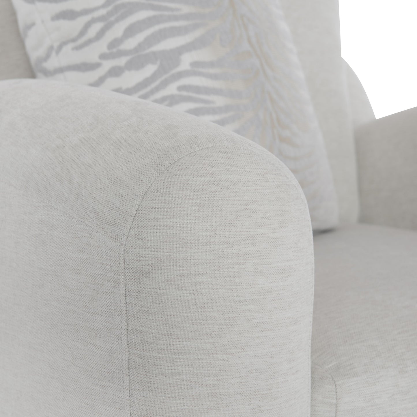 Asher White/Cream Fabric Swivel Chair - Ornate Home