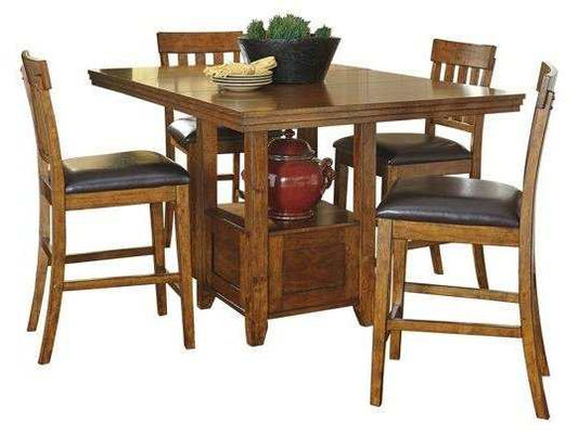 Ralene Medium Brown Counter Height Dining Room Set / 5pc