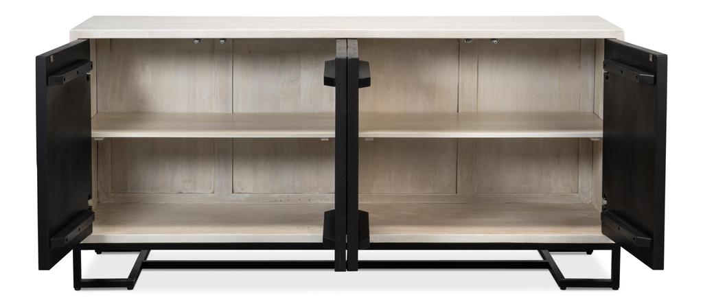 Asiger Black Four Door Sideboard - Ornate Home