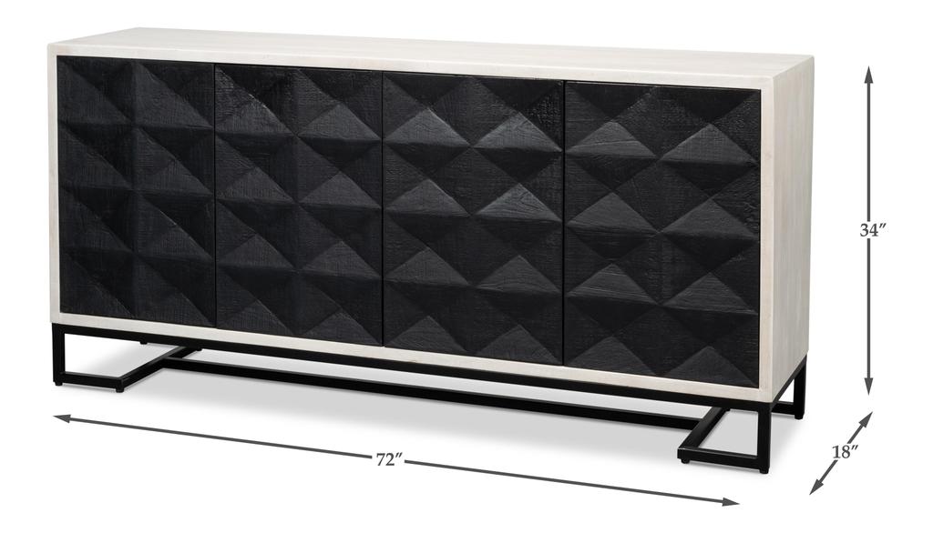Asiger Black Four Door Sideboard - Ornate Home