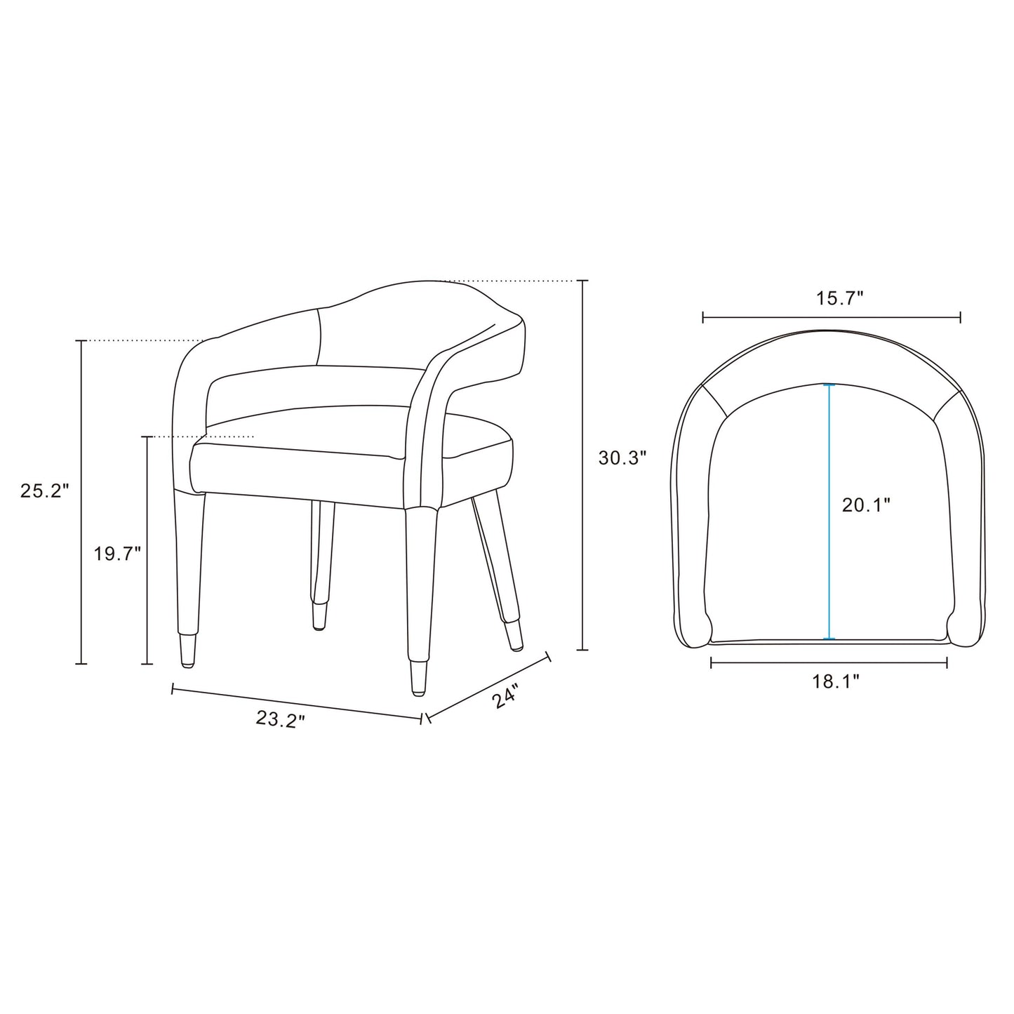 Aspen Dining Armchair in Silver Lining - Ornate Home