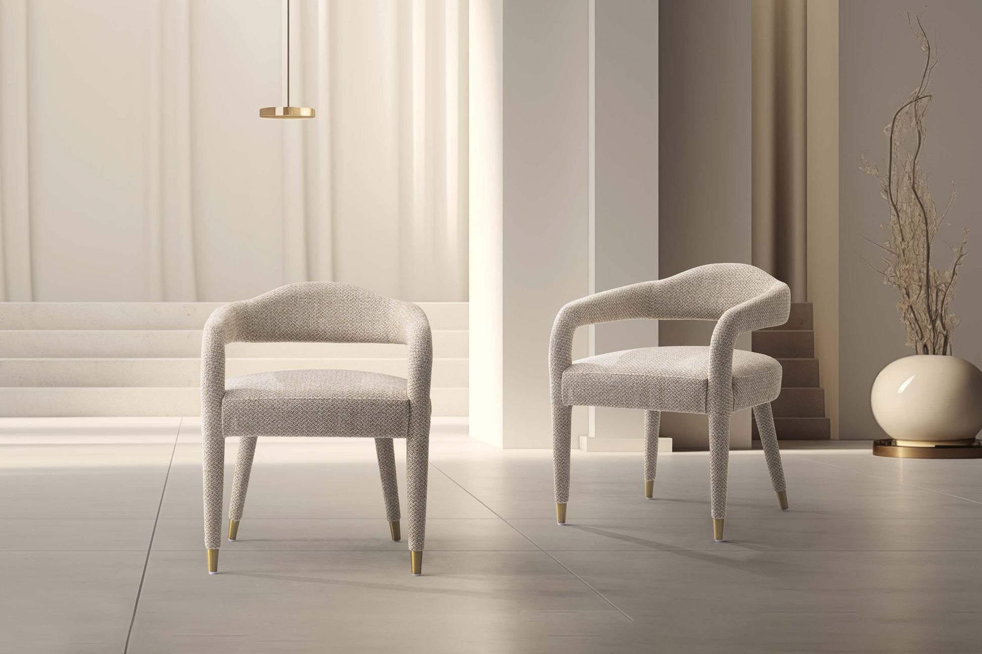 Aspen Dining Armchairs in Gold Dust (set of 2) - Ornate Home