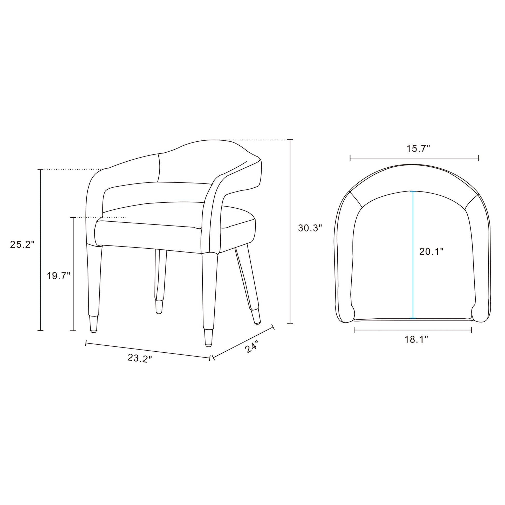Aspen Dining Armchairs in Silver Lining (set of 2) - Ornate Home