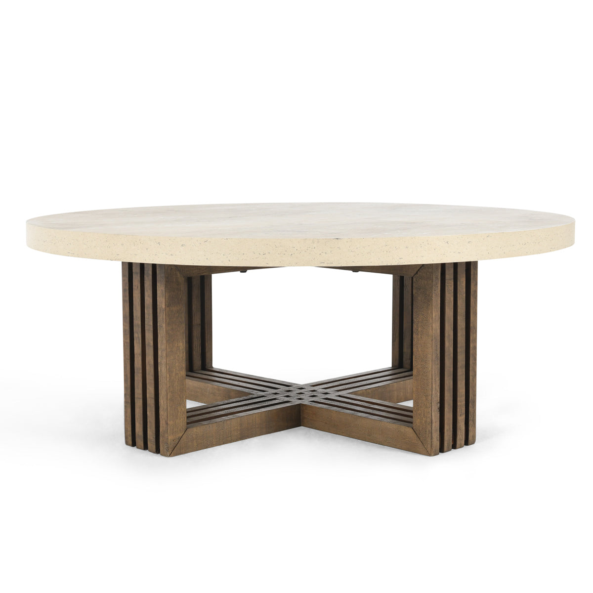 Aspen Distressed Brown/Weathered Chalk Coffee Table - Ornate Home
