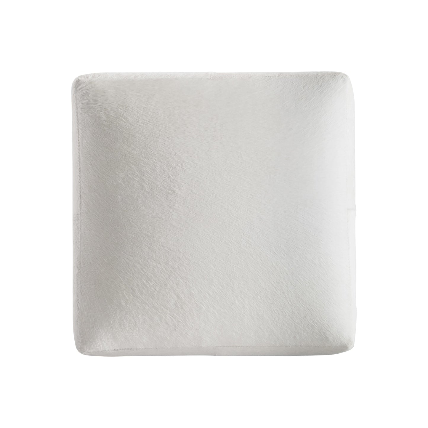 Aspen White/Cream Leather Ottoman - Ornate Home