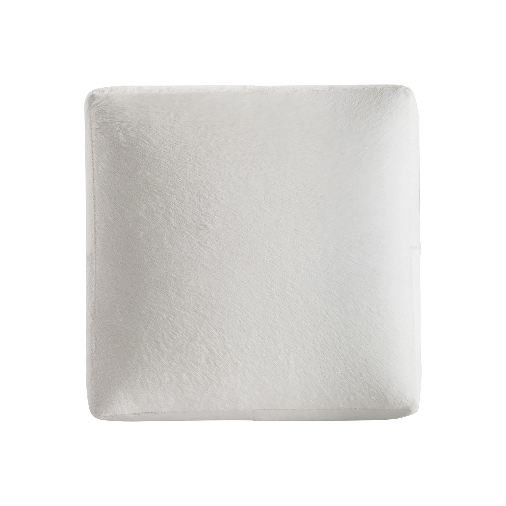 Aspen White/Cream Leather Ottoman - Ornate Home