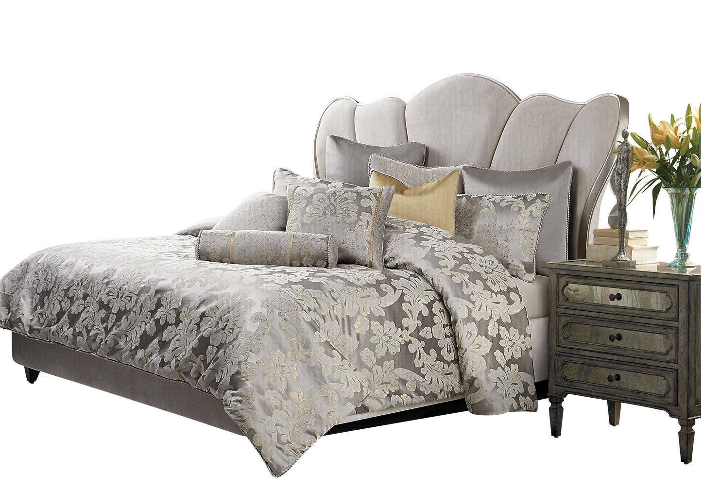 Assisi Platinum Comforter Set - Ornate Home