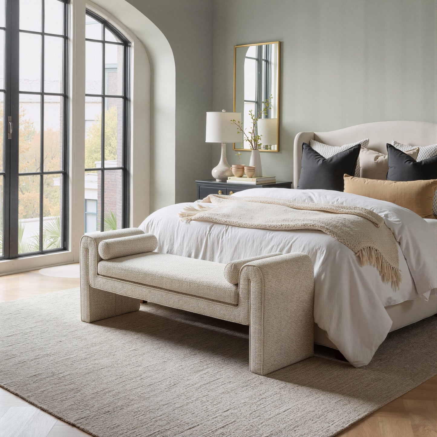 Astar Beige Bench - Ornate Home