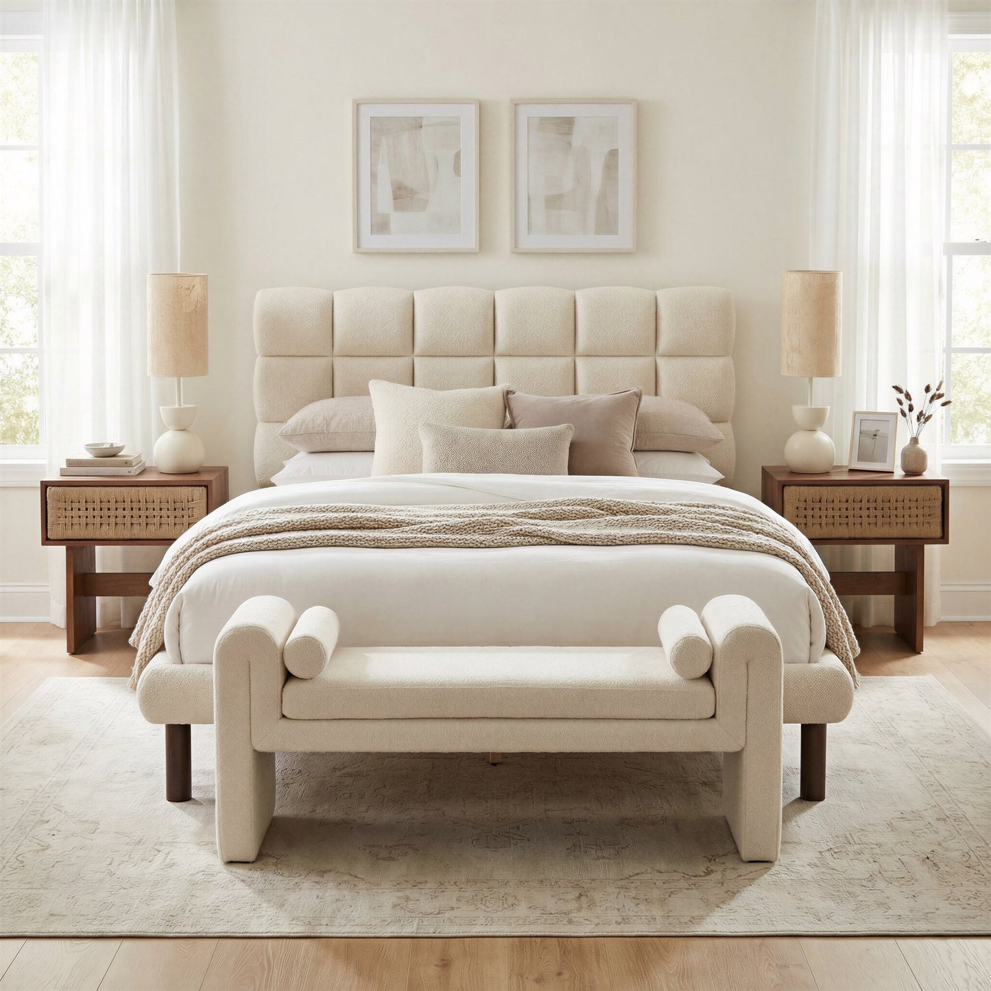 Astar Beige Bench - Ornate Home
