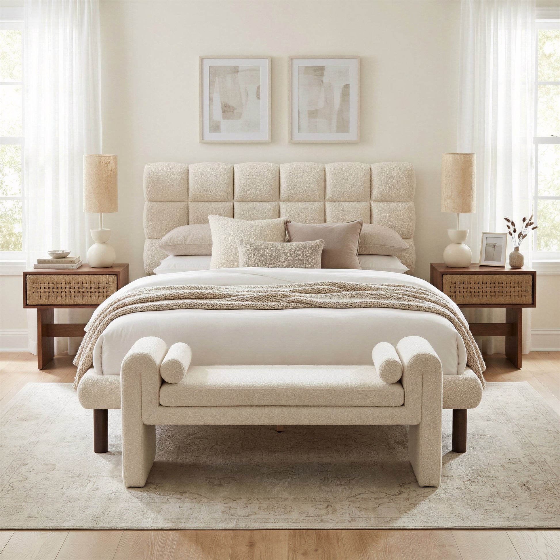 Astar Beige Bench - Ornate Home