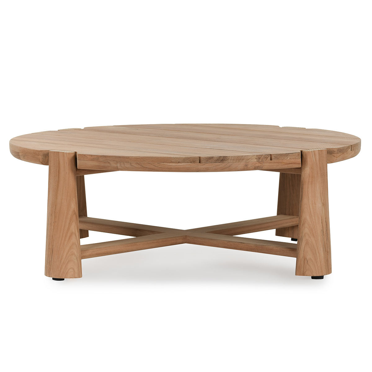 Aston Natural 48" Outdoor Round Coffee Table - Ornate Home