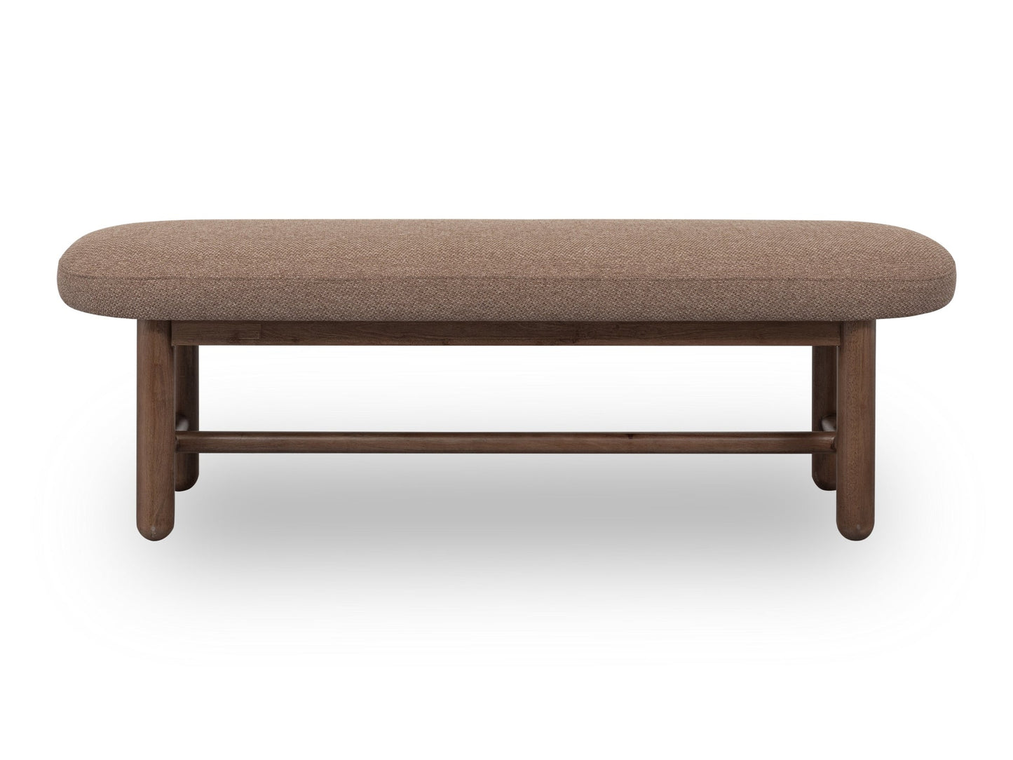 Astor Wheat Bread/Claystone Oval Upholstered Bench - Ornate Home