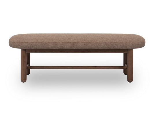 Astor Wheat Bread/Claystone Oval Upholstered Bench - Ornate Home