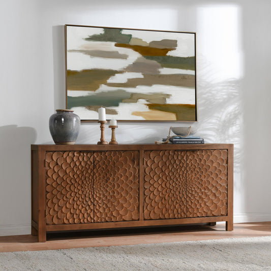 Astrid Brown 4 Door Buffet - Ornate Home