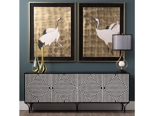 Atlas Black/Cream Four-Door Sideboard - Ornate Home