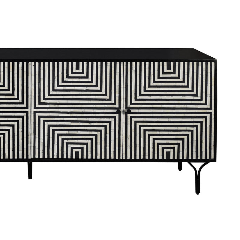 Atlas Black/Cream Four-Door Sideboard - Ornate Home