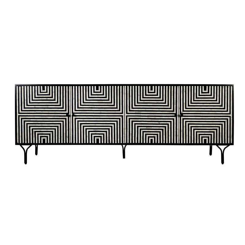 Atlas Black/Cream Four-Door Sideboard - Ornate Home