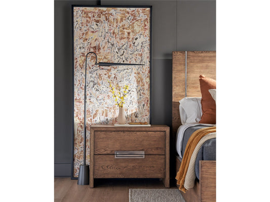 Atlas Medium Brown Oak Drawer Nightstand - Ornate Home