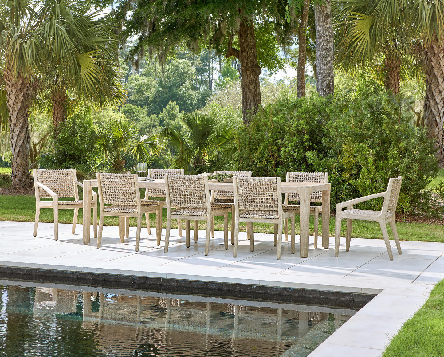 Atlas Sea Oat/Pampas Outdoor Side Chair (Teak Frame) - Ornate Home