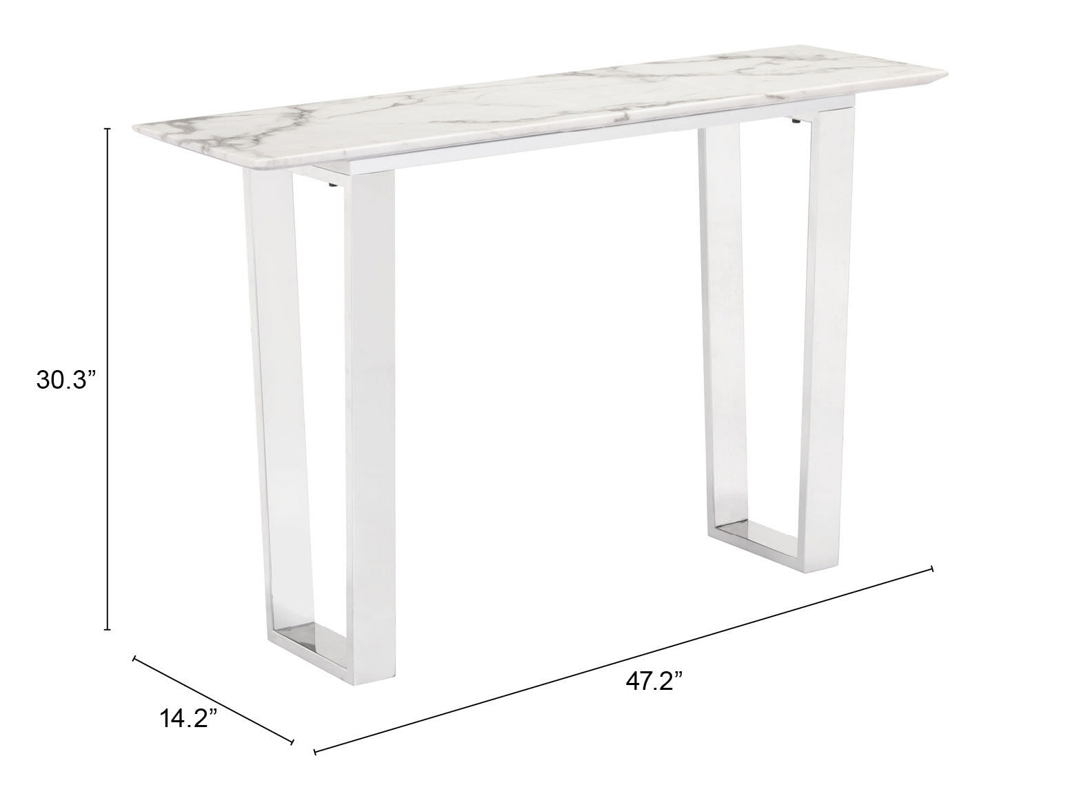 Atlas White & Silver Console Table - Ornate Home