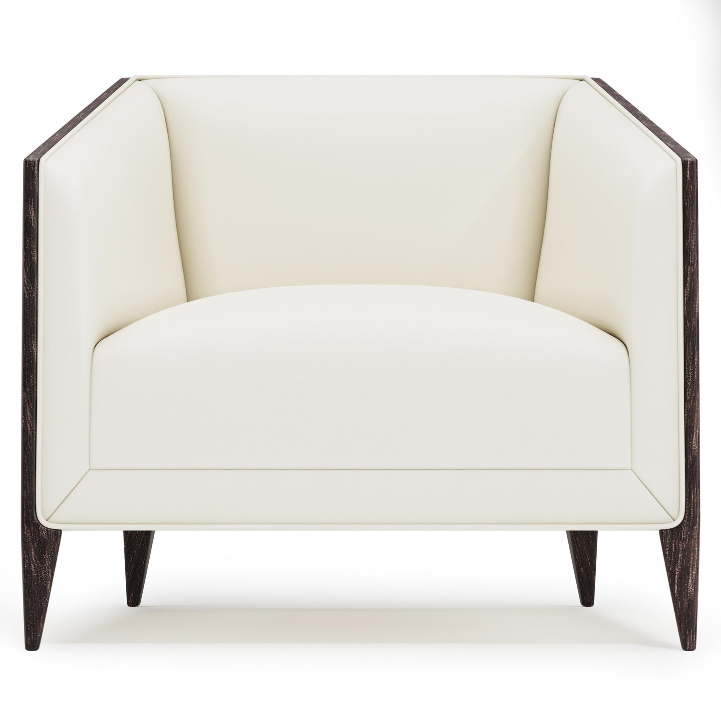 Aubree White/Cream Leather Chair - Ornate Home