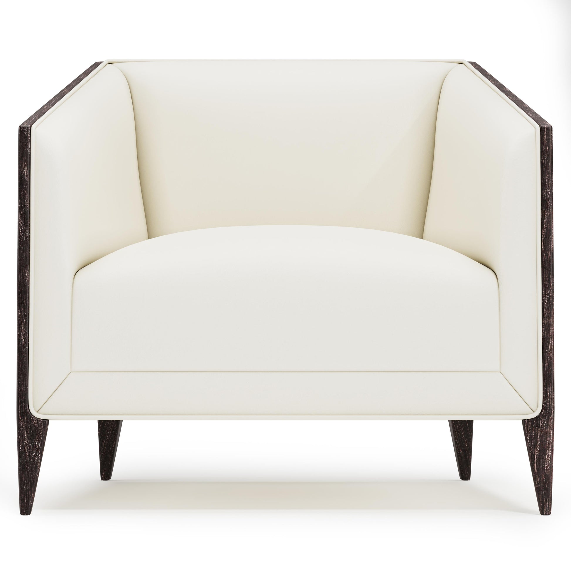 Aubree White/Cream Leather Chair - Ornate Home